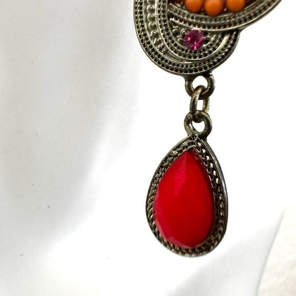 Colorful drop statement earrings - Picture 5 of 10